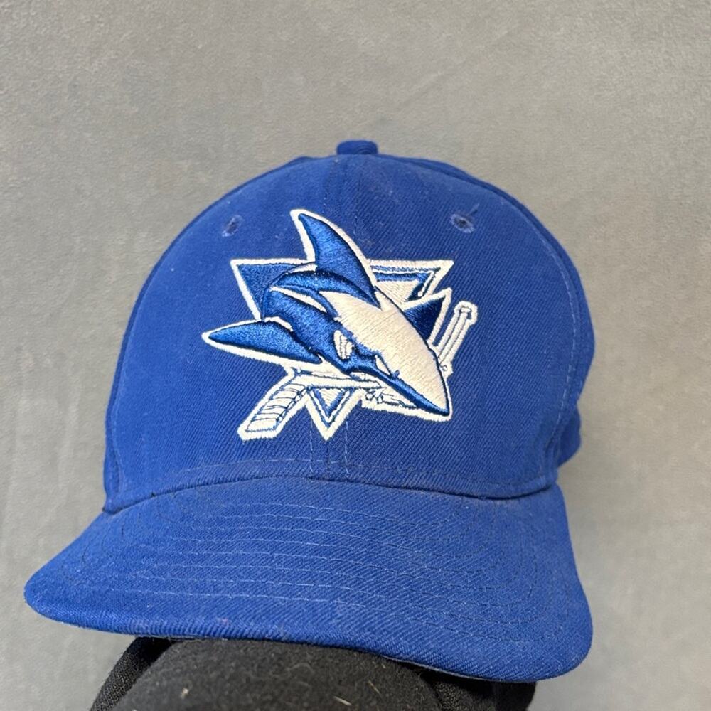 Rare San Jose Sharks Embroidered Fitted Cap New Era Hat 7 1/4 NHL Fan Gear Cali